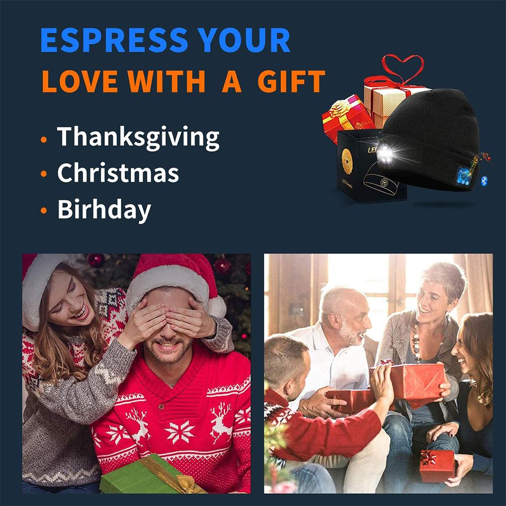 Wireless Bluetooth LED Hat with Music