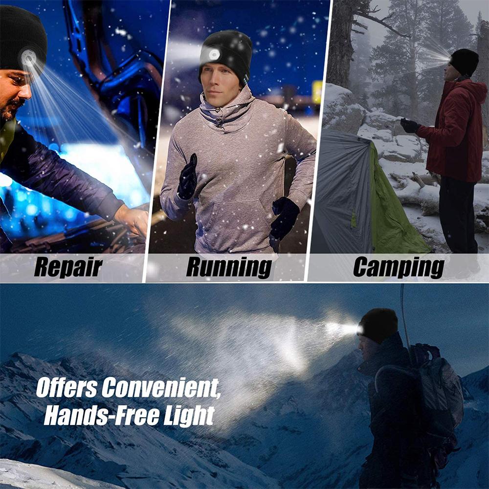 Wireless Bluetooth LED Hat with Music