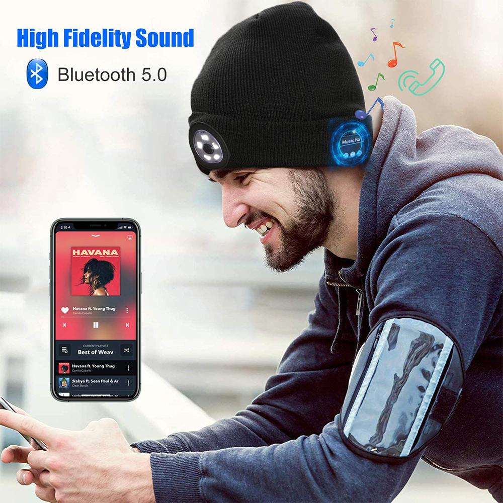 Wireless Bluetooth LED Hat with Music