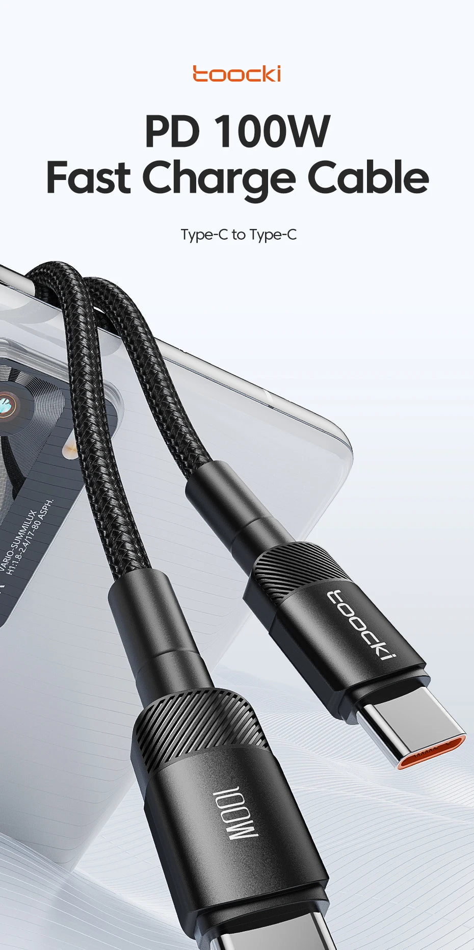 Toocki 100W Type C to USB C Cable PD 3.0