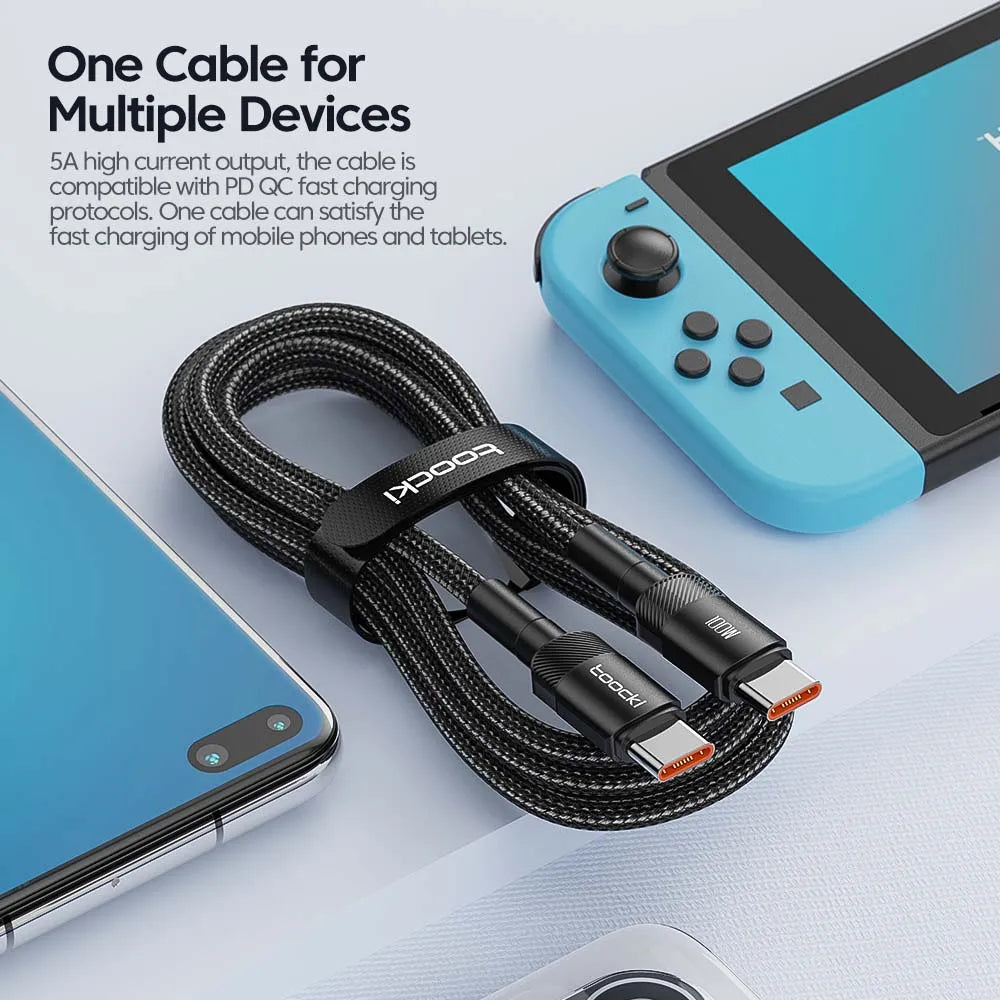 Toocki 100W Type C to USB C Cable PD 3.0